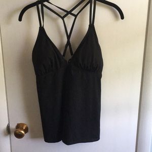 Athleta cross strap tankini top, size L, NWT